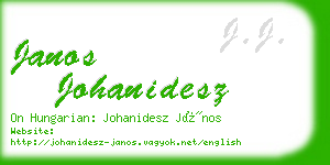 janos johanidesz business card